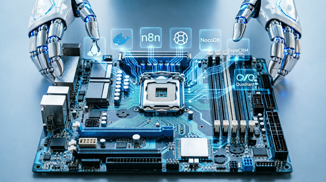 Servidor dedicado configurado con n8n, Docker, Evolution API y Qdrant